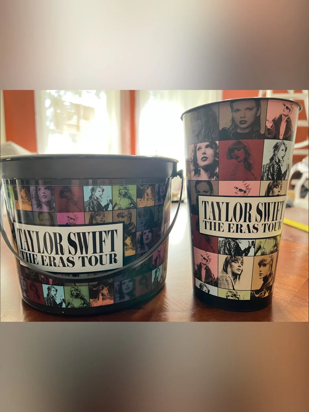 Taylor Swift Multi-Panel Eras Tour Decorative Bucket and Drinking Tumbler Set